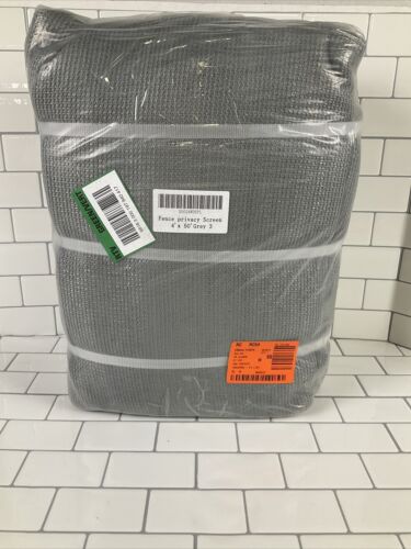 Fence Privacy Screen Windscreen Cover Netting Mesh Fabric Cloth 4' x 50' Grey (6922806657207)